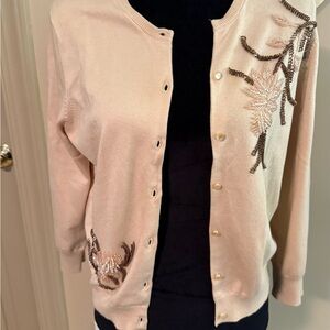 The Limited Cream Cardigan with Floral Embroidery